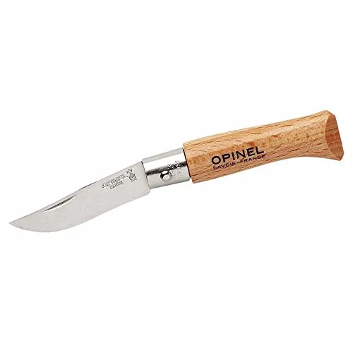 Opinel INOX Messer Erwachsene, Natur, N° 3, Hartholz Braun