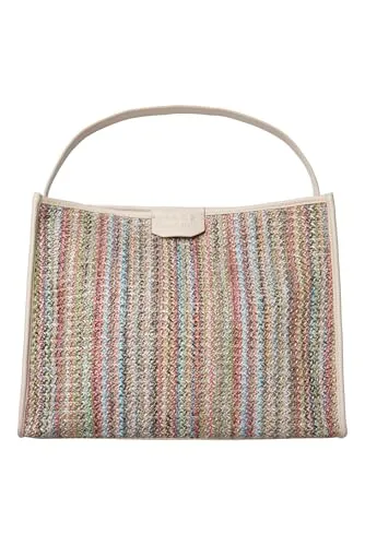 SOCCX Damen Hobo Bag im Häkel-Design Pink/Aqua in blau von SOCCX