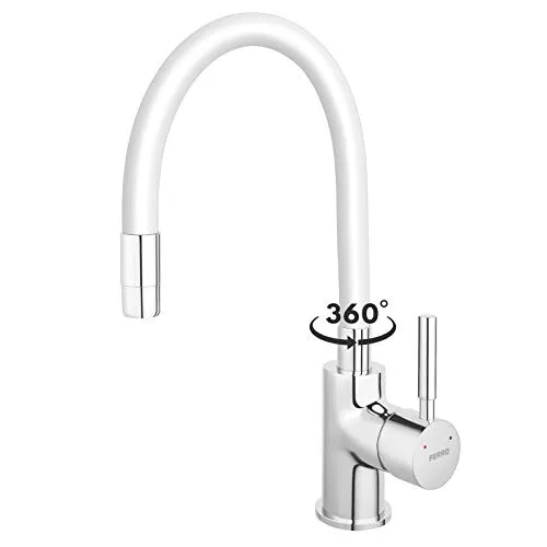 Küchenarmatur Weiss Spültisch Armatur flexibel Wasserhahn 360° schwenkbar Einhebelmischer Küche