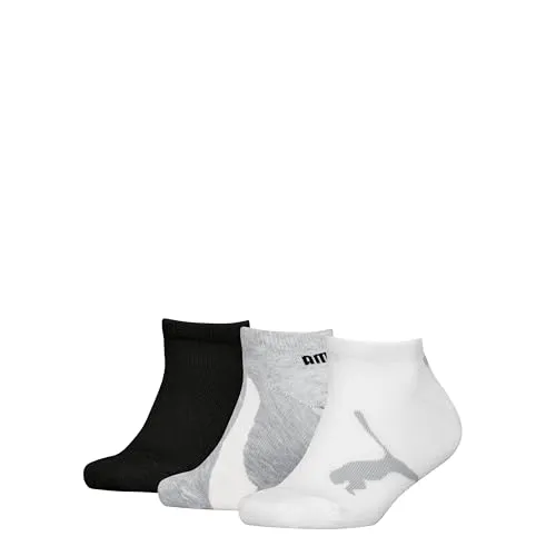 PUMA Unisex Kinder Kids Bwt Sneaker Sock, White/Grey/Black - New, 35-38 EU