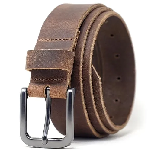 Ashford Ridge Herrengürtel 34 mm Echtleder für Hosen - Jahrgang Braun 80cm