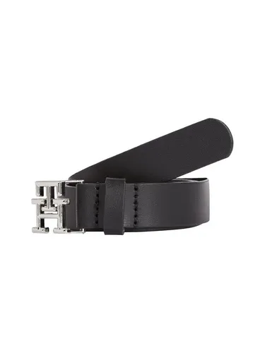 Tommy Hilfiger Damen Gürtel Logo, 2,5 cm Ledergürtel in Schwarz (100 cm) - Damen-Gürtel aus 100% echtem Leder, ideal für elegante Anlässe oder den Alltag. Der hochwertige Gürtel bietet hohen Tragekomfort und hat eine praktische Schnalle für einfache Anpassung.