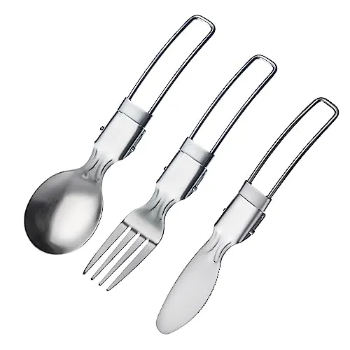 WESTMARK Besteck-Set Campingbesteck – klappbares Camping-Besteckset für draußen und unterwe, Rostfreier Edelstahl