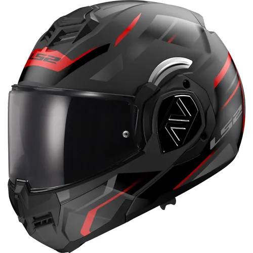 LS2 FF906 Advant Kuka Helm, schwarz-rot, Größe 2XL - Motorradhelm mit Emergency-Release-System und 180° rotierendem Kinnbügel für optimale Sicherheit und Komfort bei jeder Fahrt.