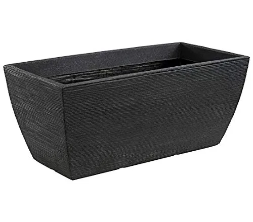 Dehner Blumenkasten Rille - 80 x 40 x 34 cm, wetterfest und frostbeständig für drinnen und draußen