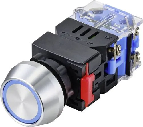 TRU COMPONENTS TC-9428152 LAS0-L-11ZEB/B/12V Druckschalter 250V 5A 1 x Aus/Ein rastend Blau IP40 1St.