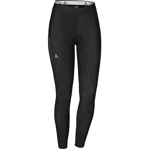 Schöffel Skin Pants Warm 4h Women black (9990) 42 - Damen Skitourenunterwäsche mit 3D-Thermogeformtem Sitzpolster für höchsten Komfort. Die Hose ist atmungsaktiv, schnelltrocknend und bietet optimale Bewegungsfreiheit für das Radfahren im Winter.