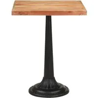 vidaXL Bistrotisch 60x60 cm aus Akazie - Esstisch aus massivem Akazienholz mit robustem Gusseisen-Gestell, ideal für eine romantische Atmosphäre und vielseitig als Ablagetisch einsetzbar.
