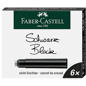 FABER-CASTELL 185507 Tintenpatronen für Füller schwarz, 6 St.