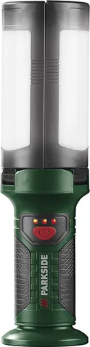 PARKSIDE® LED-Werkstattleuchte PWLF 2200 B1 - 3-flammige Arbeitsleuchte mit Powerbank und 6 Betriebsarten, ideal für optimale Ausleuchtung in Werkstätten, Garagen oder Kellern. Robustes Gehäuse und starke Magnetfüße sorgen für Stabilität.