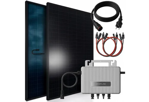 SUNNIVA® Balkonkraftwerk BIFACIAL 1196W - Premium Solaranlage mit 800W Ecoflow Micro Wechselrichter, upgradebar und drosselbar, ideal für nachhaltige Energiegewinnung auf dem Balkon.