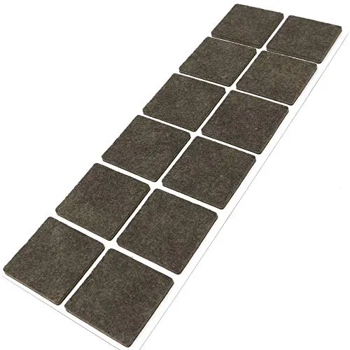 Adsamm® / 12 x Selbstklebende Filzgleiter/Braun / 40x40 mm/Quadratisch/Möbelgleiter aus Filz mit 3.5 mm Stärke/Möbel- und Bodengleiter
