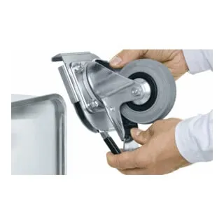 ZARGES Clip-on Bockrollensatz - Bockrollen für Kisten ab 550 x 350 mm Innenmaß, werkzeuglose Montage, Tragkraft bis 100 kg, ideal für ZARGES Boxen und Euroboxen.