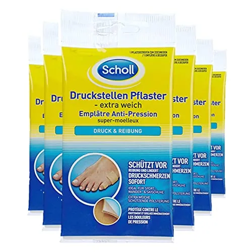 Scholl Druckstellenpflaster Druckschutz (Set, 9 St) - Pflaster für Druckstellen, extra weich und ideal für Sport-, Wander- und Skischuhe. Dermatologisch getesteter Klebstoff sorgt für sicheren Halt.