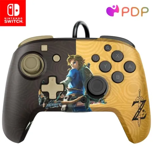 Faceoff Deluxe+ Audio Wired Controller: Hyrule Hero Link für Nintendo Switch - Gaming-Zubehör, kabelgebundenes Game Pad mit hochwertigem Audio und einzigartigem Hyrule Hero Link Design, ideal für leidenschaftliche Gamer.