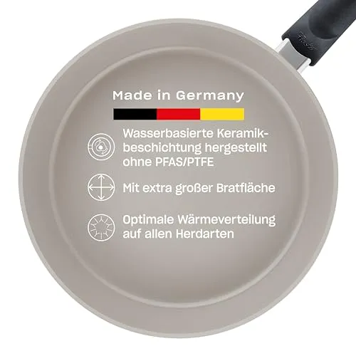 Fissler Bratpfanne Ceratal Comfort - Pfanne mit besonders hohem Rand und antihaftbeschichteter Oberfläche, ideal für energiesparendes Kochen.