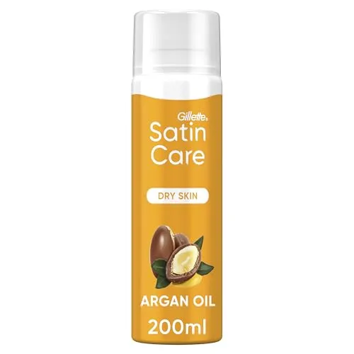 Satin Care Rasiergel Damen, 200ml | Rasierschaum für Die Intimrasur mit Einem Hauch von Arganöl für Trockene Haut, Schützt Die Haut vor Hautirritationen