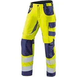 KÜBLER REFLECTIQ Sommerhose PSA 2 - Warngelb/Dunkelblau, Größe 46 - Arbeits- & Schutzkleidung mit ergonomischer Linienführung für mehr Bewegungsfreiheit und zahlreichen praktischen Taschen, ideal für den Einsatz in anspruchsvollen Umgebungen.