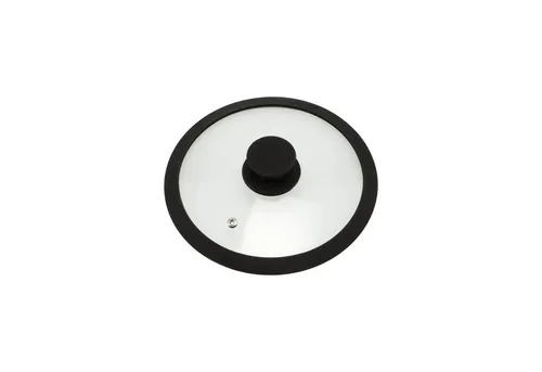 bremermann Topfdeckel Glasdeckel mit Silikonrand für 20 cm Töpfe und Pfannen, schwarz