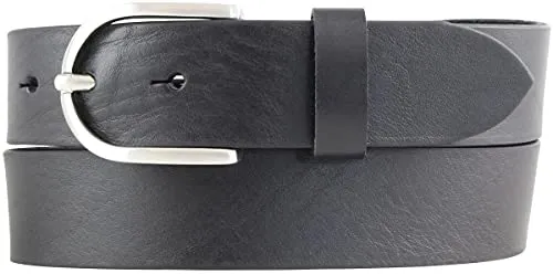 BELTINGER Damen-Gürtel aus Vollrindleder 3,5 cm | Jeans-Gürtel für Damen 35mm | Chino-Gürtel mit runder Gürtelschließe | Schwarz 95cm