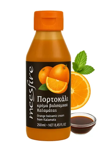 Balsamico-Creme, 100 % natürlicher Orangensaft, griechische Balsamico-Creme