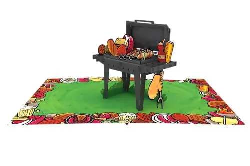 3D-Grill-Pop-Up-Karte für Vater, Bruder, Sohn, Feinschmecker, Koch, Urlaub, Grußkarte, Geburtstagsparty-Gutschein