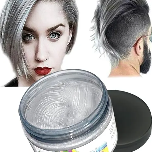 Produktbild Haarfarbe Wachs, natürliche Matte Frisur für Party. Cosplay, Halloween (Slivere Grau)