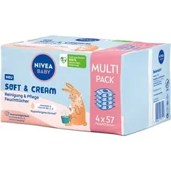 NIVEA BABY Soft & Cream & Pflege Feuchttücher 4X57 St