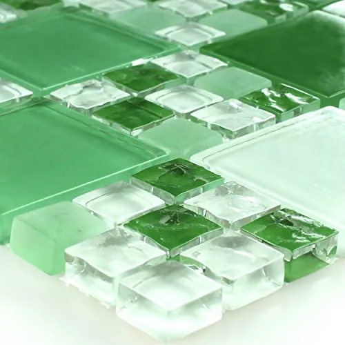 Mosaikfliesen Glas Crystal Grün Mix in grün von Mosafil