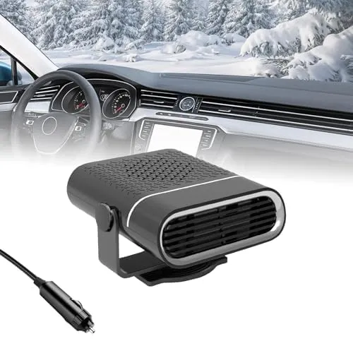 Tccydm Auto Heizung, 150 W, 12v Tragbare Autoheizung, 360° Drehbar Standheizung Auto, Heizlüfter Auto, 2-in-1-Multifunktionauto Heizung, Auftauen und Entnebeln, für Wohnmobil Camper LKW PKW 12 v