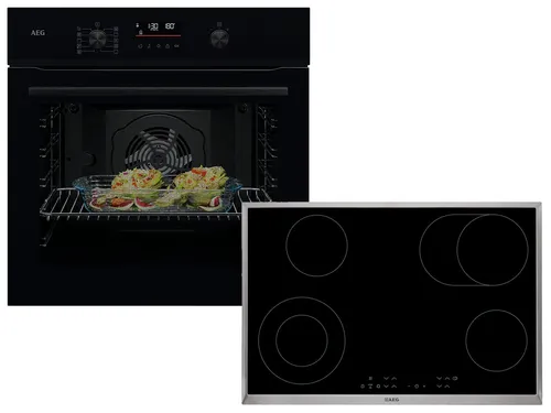 AEG AB43BP Set Backofen BP3100B + Glaskeramikkochfeld HK834060XB