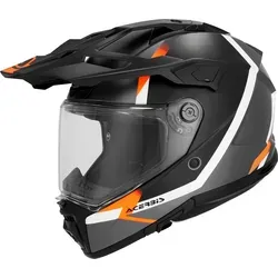 Acerbis Attack Endurohelm - Matt Schwarz/Grau/Weiß/Orange - L - Leichter Endurohelm aus Faserverbundwerkstoff für hohen Komfort und optimale Belüftung. Ideal für Abenteuer auf unwegsamem Gelände und lange Fahrten.