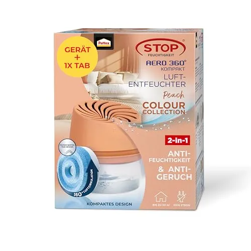 Pattex Luftentfeuchter Aero 360 inkl. 450g Pfirsich-Tab