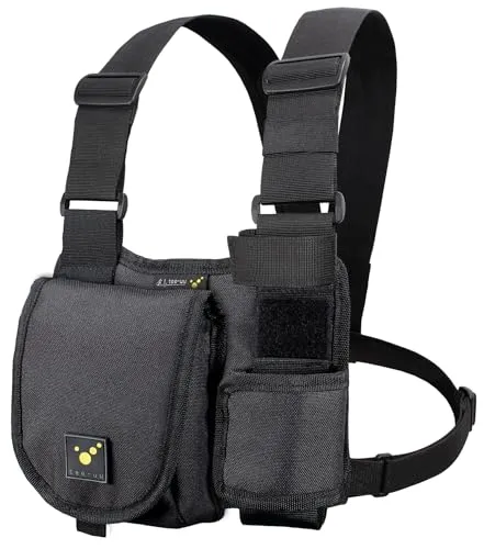 tee-uu CHEST MOLLE Funkgeräte-Harnisch schwarz | variabel konfigurierbar | abnehmbares Hauptfach