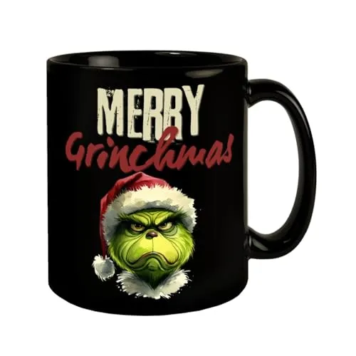 Merry Grinchmas Weihnachtsmuffel Tasse Weihnachten Böse schauender Typ Zornig Finster Wütend