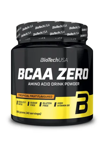 BCAA ZERO Aminosäuren - BioTechUSA - Sportnahrung mit 6 g verzweigtkettigen Aminosäuren pro Portion, leicht löslich und in vielen Geschmacksrichtungen erhältlich für abwechslungsreiche Fitness-Getränke.