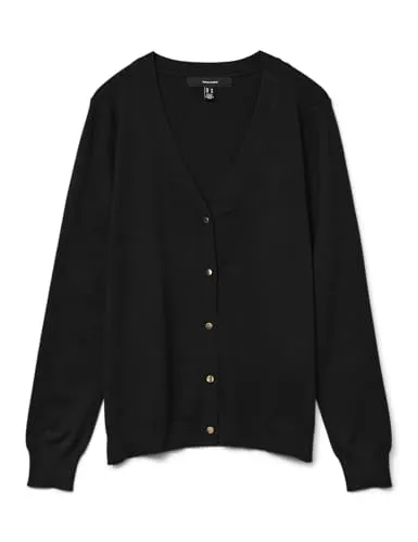 VERO MODA VMSILJE LS V-Neck Cardigan GA NOOS - Strickjacken für Damen, mit gerippten Ärmelbündchen und lockerem Schnitt - ideal für lässige Alltagslooks.