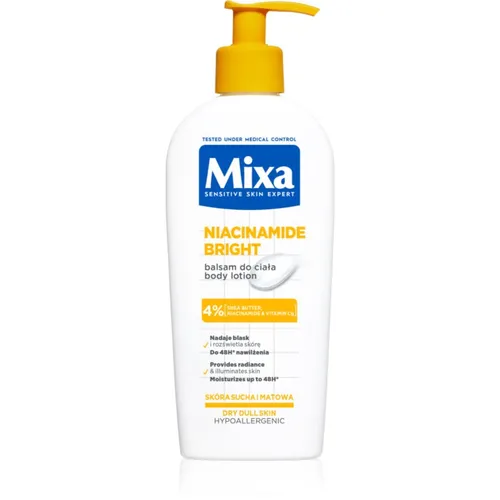 Mixa Niacinamide Bright Balsam Do Ciała Aufhellende und Feuchtigkeit spendende Milch mit Niacinamid 250 ml