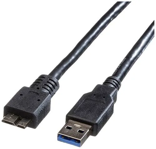 Roline USB-Kabel USB 3.2 Gen1 USB-A Stecker, USB-Micro-B 3.0 Stecker 2.00m Schwarz Geschirmt 11.02.8875