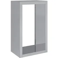 vidaXL Brennholzregal 60x40x100 cm aus verzinktem Stahl - Aschesauger und Kaminzubehör, robustes und witterungsbeständiges Material für eine lange Lebensdauer und optimale Lagerung von Brennholz.