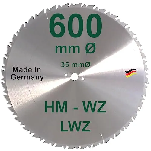 HM Sägeblatt 600 x 35 mm LWZ Hartmetall Kreissägeblatt - Kreissägeblätter für präzise Schnitte in Hartholz und Leimholz. Mit 36 Hartmetallzähnen für lange Lebensdauer und hohe Stabilität. Ideal für professionelle Anwendungen.