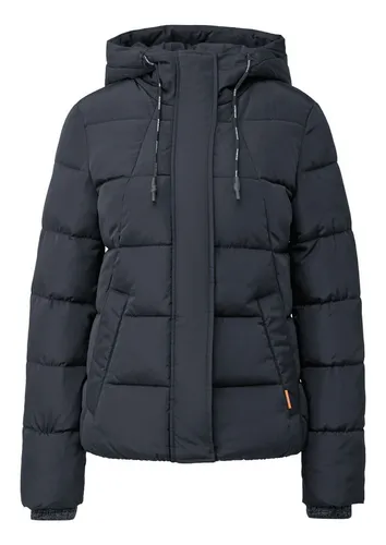 QS Wattierte Steppjacke tiefblau S - Funktionsjacke mit Reißverschluss und fixierter Kapuze, ideal für kalte Tage, bietet optimalen Tragekomfort und eine stylische Passform im Regular Fit.