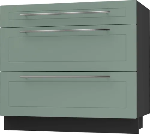 Kvantum Schubladenunterschrank 90cm mit Soft-Close-Funktion in schwarz von Feldmann-Wohnen