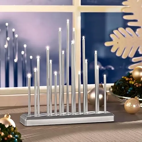 MeLiTec LED Schwibbogen Weihnachten SL31-1 chrom-matt in silber von MeLiTec