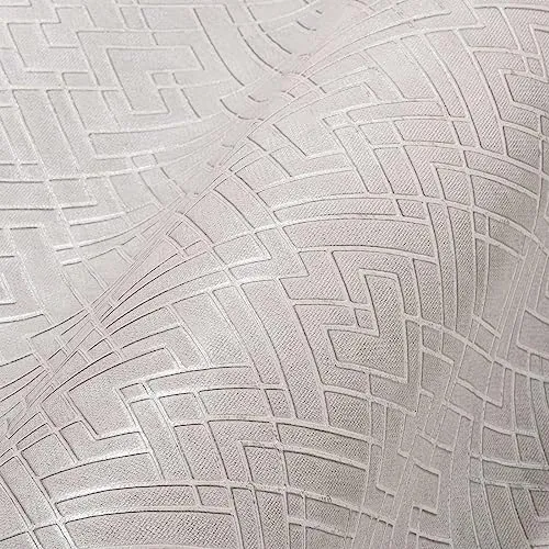 Vliestapete Geometrisch Metallic Muster Grau Weiß Silber - Moderne Wandtapete mit abziehbarem, licht- und scheuerbeständigem Design. Ideal für jedes Zimmer und sorgt für einen stilvollen Akzent.