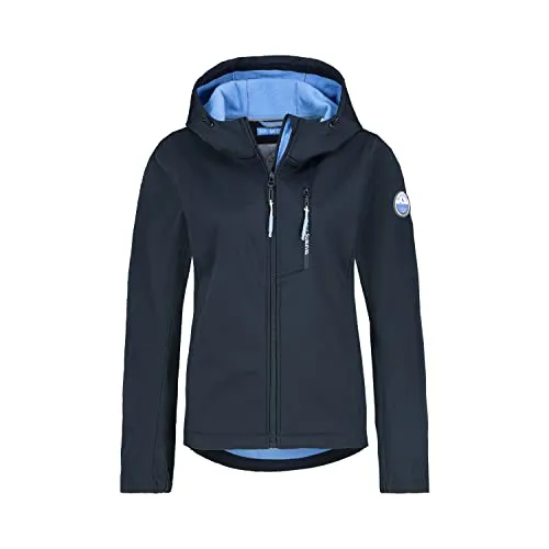 Sublevel Damen Softshelljacke Größe L - Funktionsjacke mit zwei seitlichen Reißverschlusstaschen, winddicht und warm durch leicht angerautes Innenfutter, ideal für Outdoor-Aktivitäten.