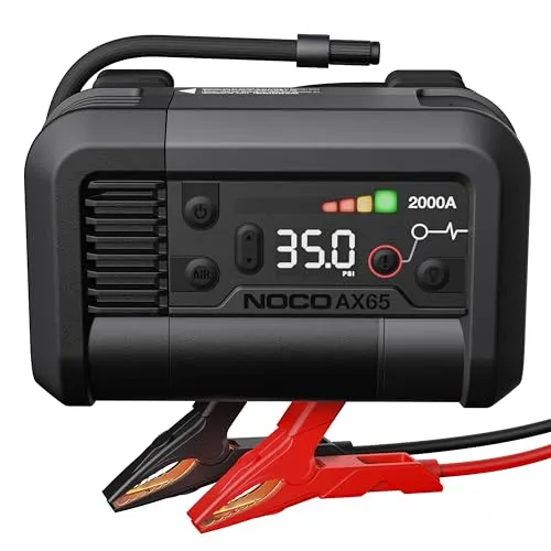 NOCO Boost+Air AX65: 2000A Starthilfe-Powerbank mit 100 PSI Kompressor – Startet 8,0L Benzin & 6,0L Diesel – 67 SLPM Luftstrom – Pumpt 0–40 PSI in 2 Minuten