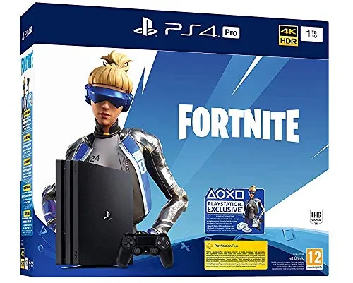 PlayStation 4 Pro (1TB, black) - Fortnite Neo Versa Bundle, inkl. DUALSHOCK4 Controller und 2K V-Bucks Voucher für Gaming-Fans
