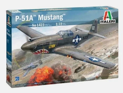 ITALERI, MUSTANG P-51A Militärflugzeug zum Zusammenbauen und Bemalen, 1/72, I...