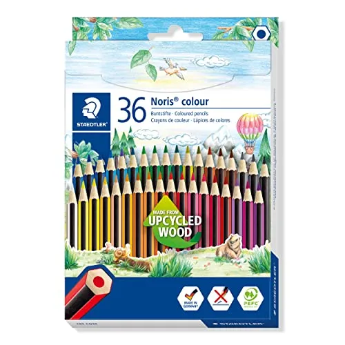 STAEDTLER Noris colour 185 - 36 farbsortierte Buntstifte, ergonomisch und bruchfest für kreative Köpfe
